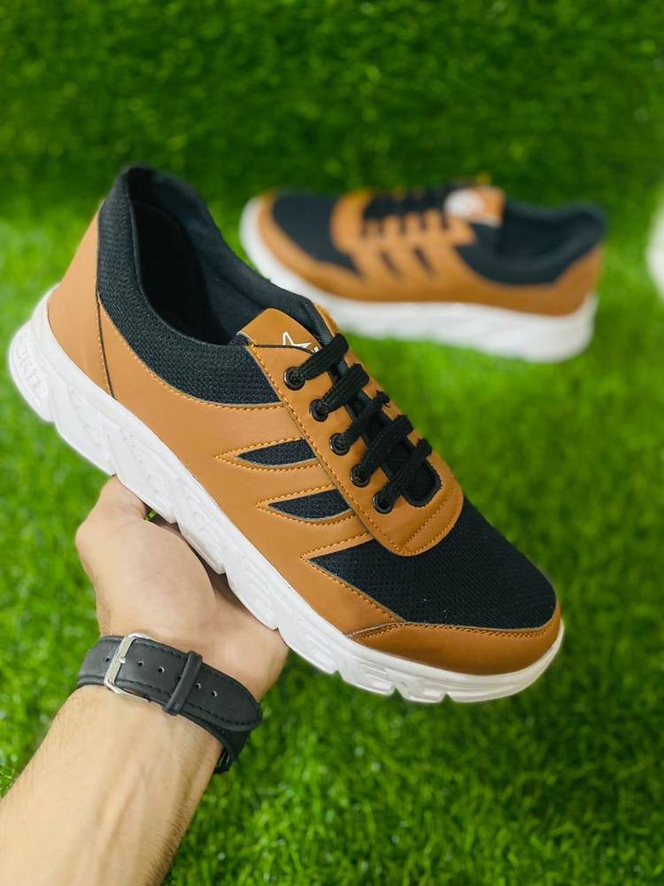 Walking Shoes For Men Golden Black